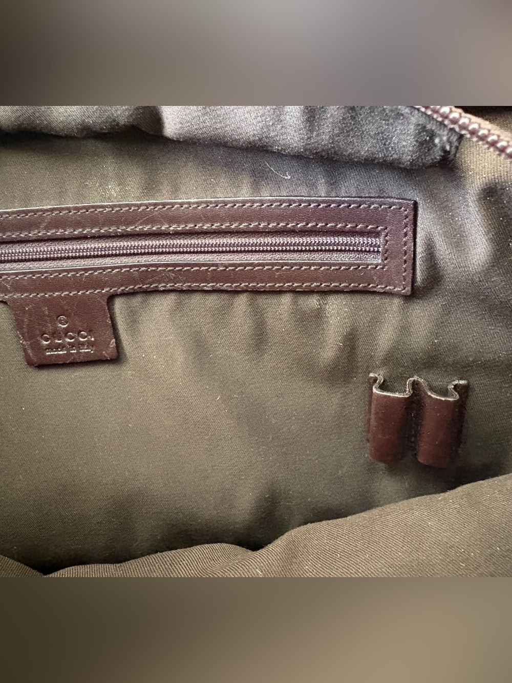 Title: Gucci Guccissima Punch Large Tote 145993 Brown Leather Horsebit bag - Picture 12 of 13